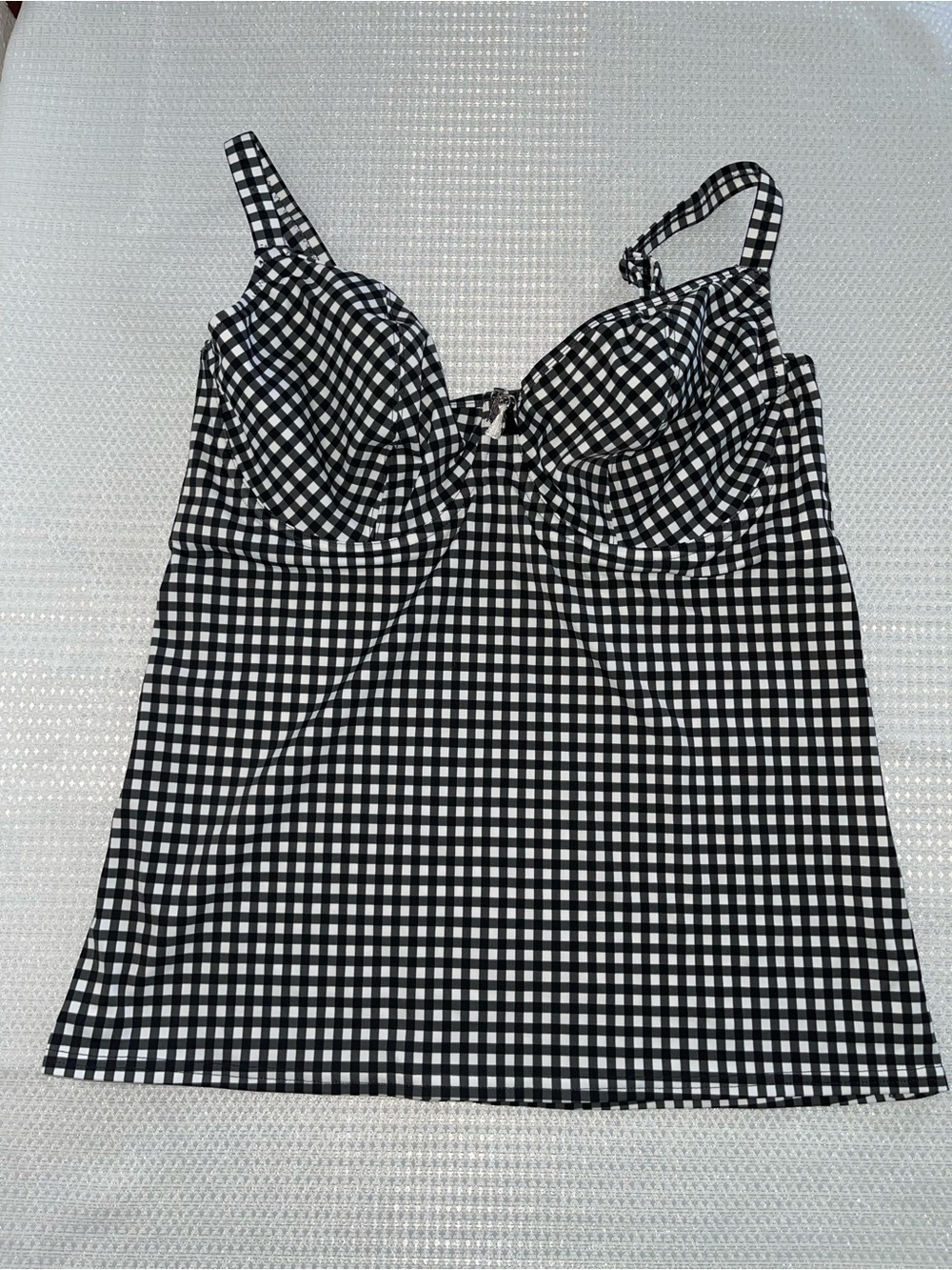 Freya Black & White Gingham Tankini Top - NWOT - 34FF (UK) / 34H (USA)